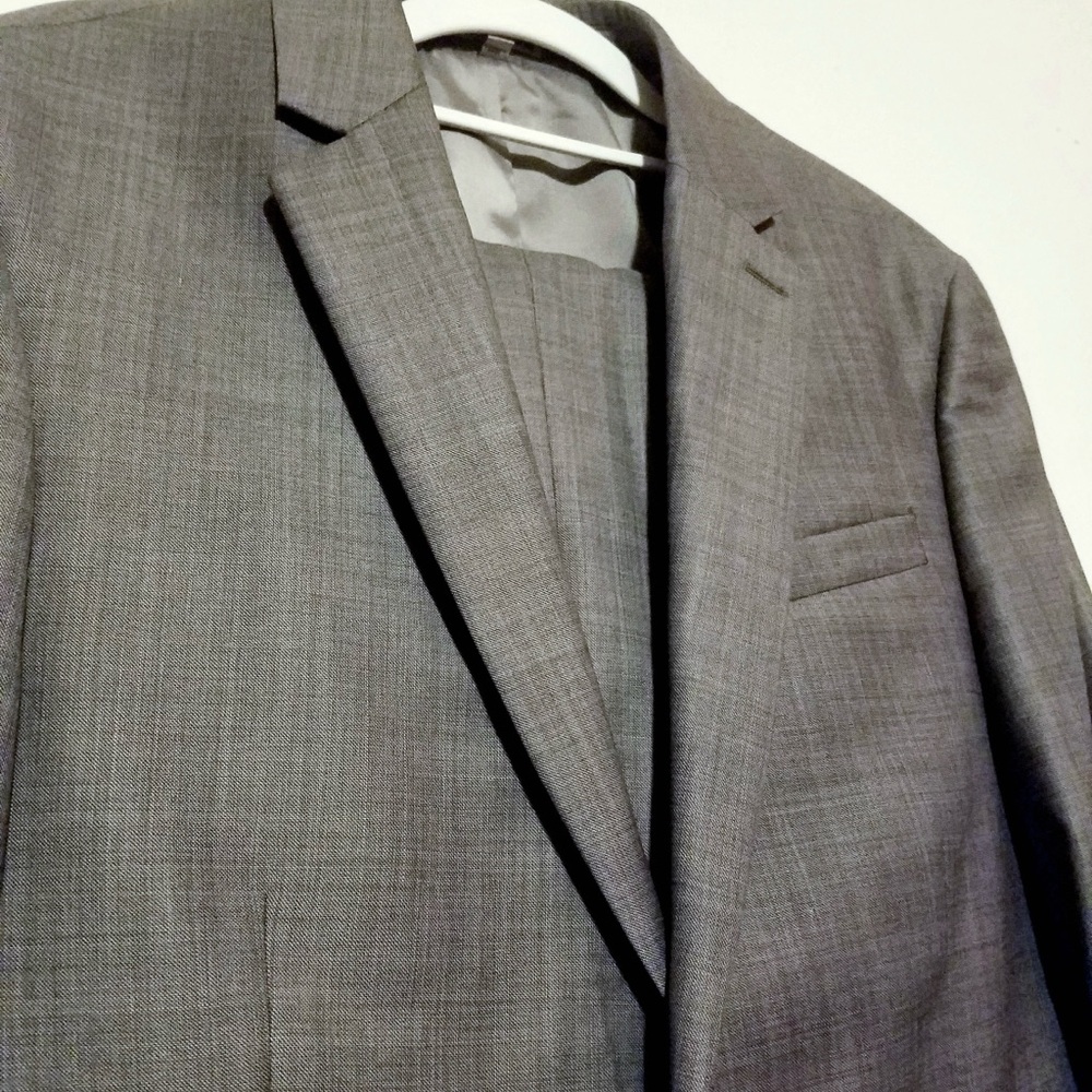 Express Gray Suit (blazer&pants) Matching Photographer & Producer Wool Blend Set - Picture 4 of 12